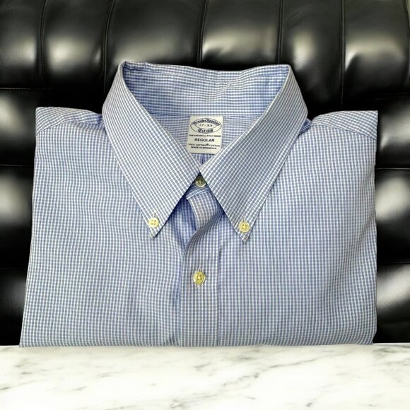Brooks Brothers 1818 Supima Cotton Micro Check Original Polo Shirt - Picture 1 of 9